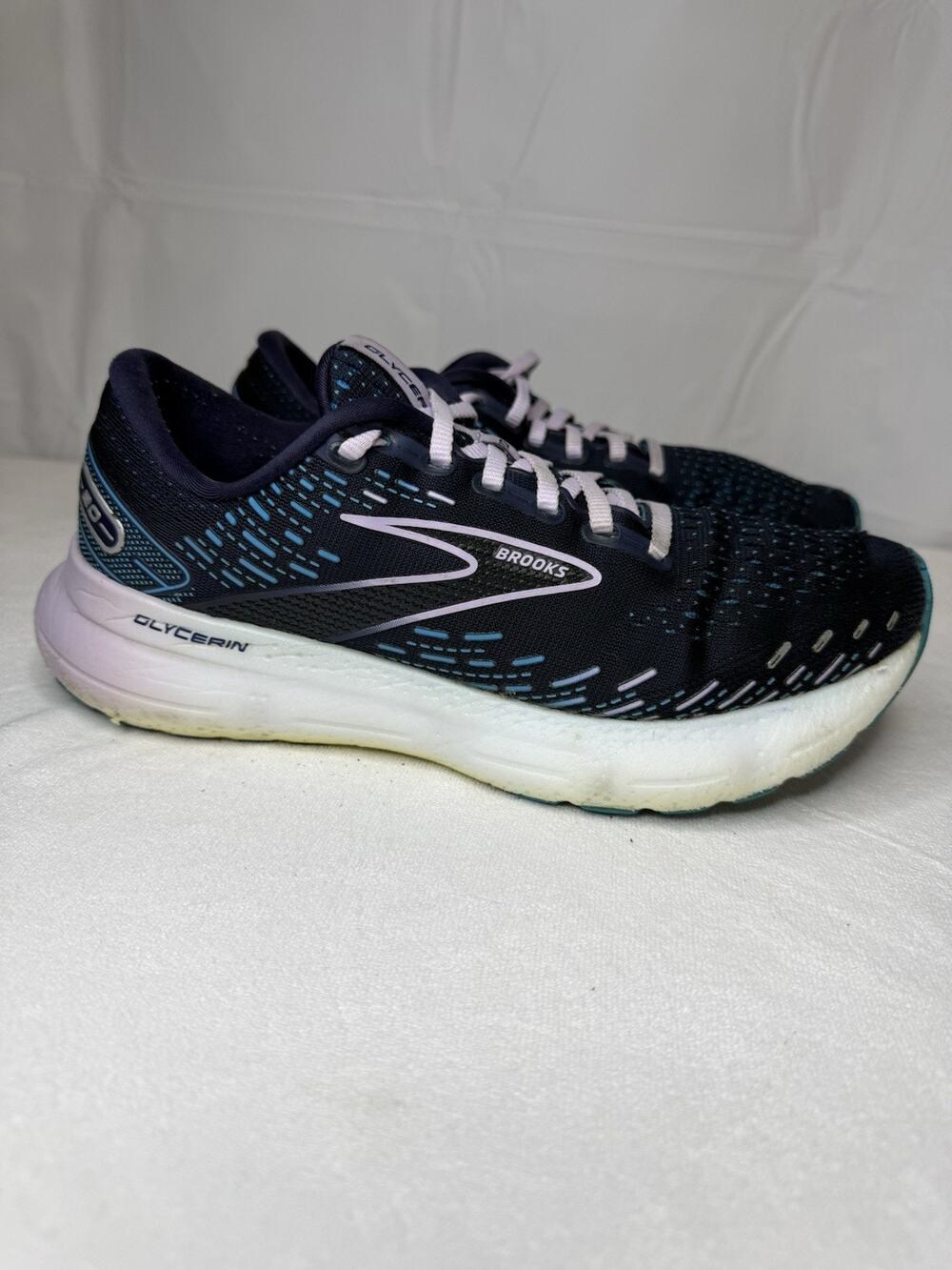 Brooks Glycerin GTS 20 Women’s 9 Blue Running Sneakers Shoes‎ NO INSOLES